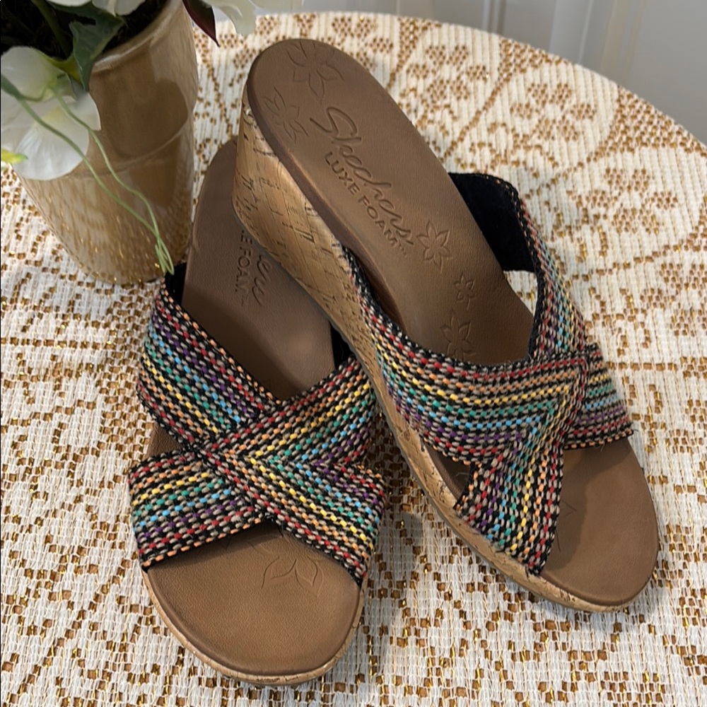 Skechers Brown Wedge Shoes with Comfortable Design Size 9